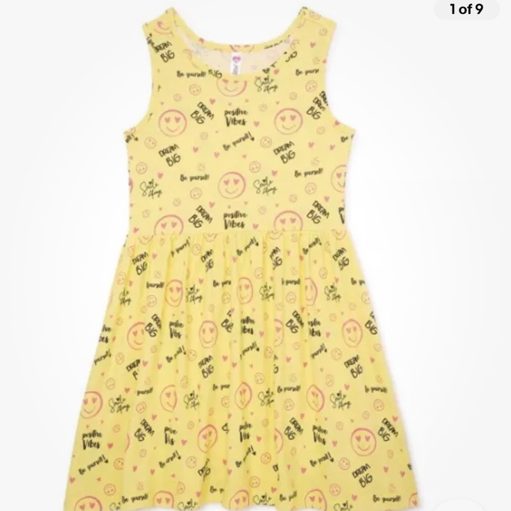 Miss Pink Girls Yellow Dream Big Sleeveless Dress Size 7 NEW - Picture 1 of 9